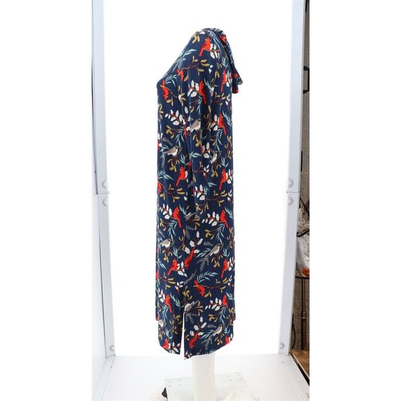 Comfort Code Brushed Knit Long-Slv Hooded Lounger Cardinal Birds 723037P - Picture 3 of 8